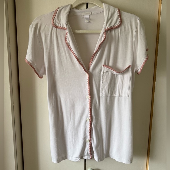 Frida TENCEL™ Modal Shortie Short PJ set in Ivory & Pink Size Small - Picture 6 of 12